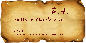 Perlberg Atanázia névjegykártya